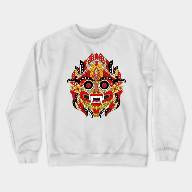 Barong Bali Mask Crewneck Sweatshirt by Tebscooler